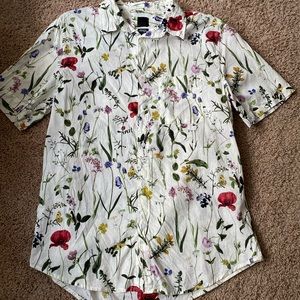 H&M floral button up shirt